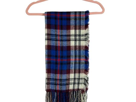 Madewell Red Blue Wine White Check Blanket Scarf For Discount