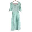 Jessakae Mint White Gauze Gingham Smocked Dress- Size XS (we have matching boy shirt) on Sale