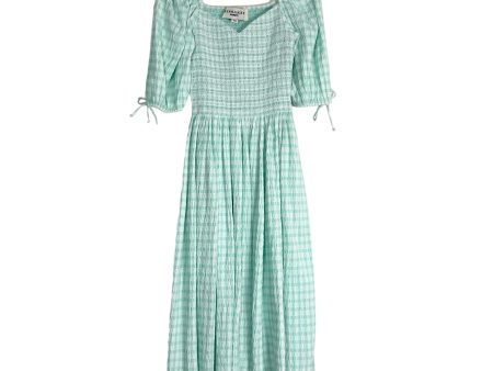 Jessakae Mint White Gauze Gingham Smocked Dress- Size XS (we have matching boy shirt) on Sale