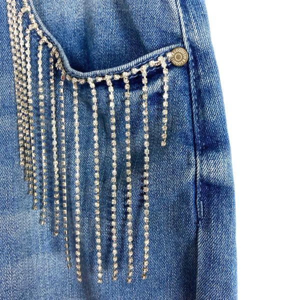 Eloquii Rhinestone Fringe Embellished Straight Leg Jeans-Size 14 (see notes, sold out online, Inseam 29”) Cheap