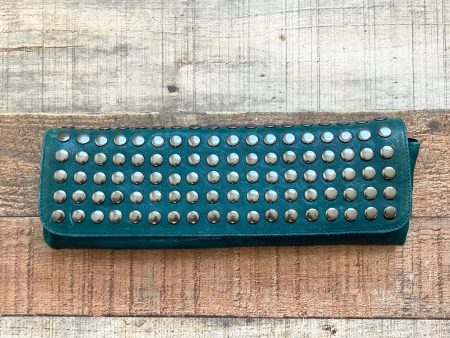 Joe s Dark Teal Studded Clutch Discount