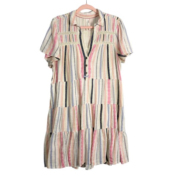 By Anthropologie Striped Dress- Size L (see notes) Cheap