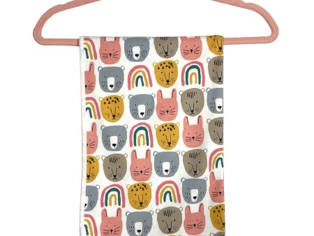 Tea Animals and Rainbows Multi-Color Stars Reversible Baby Blanket NWT (we have matching outfit, sold out online) Supply