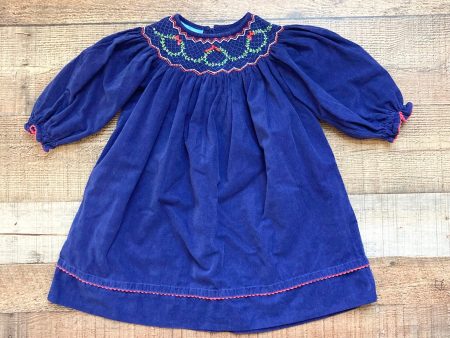 Anavini Navy Corduroy Smocked Dress- Size 2 Discount