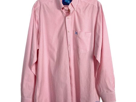 Over Under Men’s Pink White Checkered Dress Shirt- Size L (see notes) For Discount