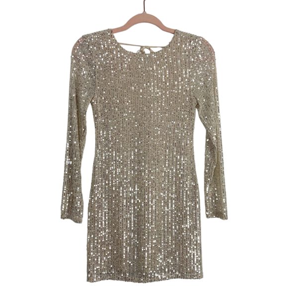 Abercrombie & Fitch Gold Sequins Exposed Back Dress NWT- Size S Petite Hot on Sale