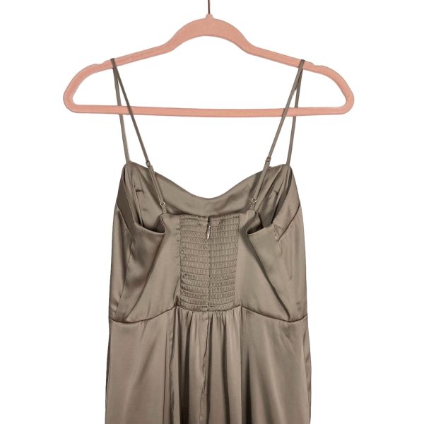 Abercrombie & Fitch Satin Tan Front Slit Dress NWT- Size S Online Hot Sale