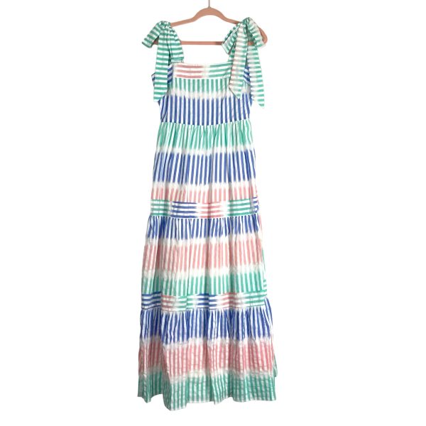 AURA Pastel Striped Shoulder Tie Dress- Size M (sold out online) Sale