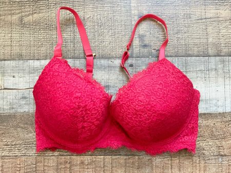 Aerie Red Lace Underwire Padded Push Up Bra- Size 34DD Supply