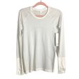 Lululemon White Gray Striped Swiftly Tech Long Sleeve 2.0 Tee NWT- Size 6 on Sale