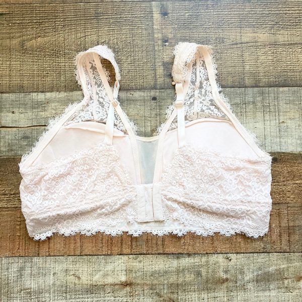 Aerie Light Peach Lace Padded Bralette- Size XL Online now