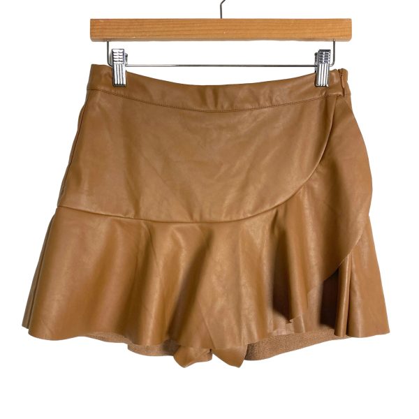 Vestique Latte Faux Leather Skort NWT- Size M Discount