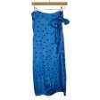 Zara Satin Blue and Black Polka Dot Wrap Skirt- Size XS Fashion