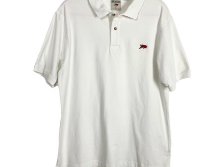 Perlis Men’s White Crawfish Polo Shirt- Size L (see notes) Cheap