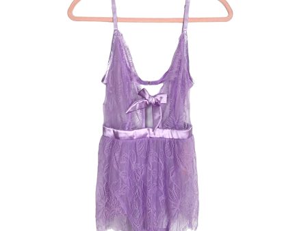 Mentionables Purple Sheer Lace and Satin Lingerie NWT- Size XL For Cheap