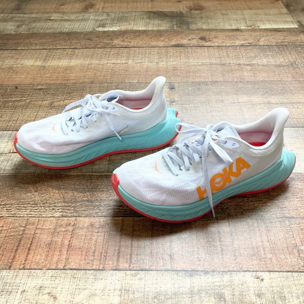 HOKA White Aqua Orange Sneakers- Size 7.5 (see notes) For Cheap