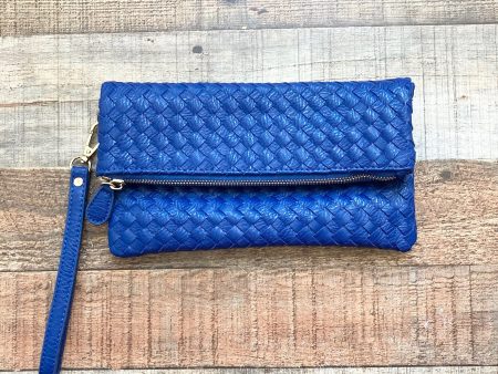 Urban Expressions Blue Weave Foldover Clutch Supply