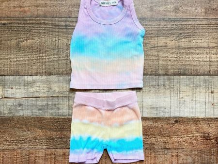 Fairwell Rainbow Tie Dye Ribbed Tank and Short Set- Size 6-12M (sold as a set) Online now