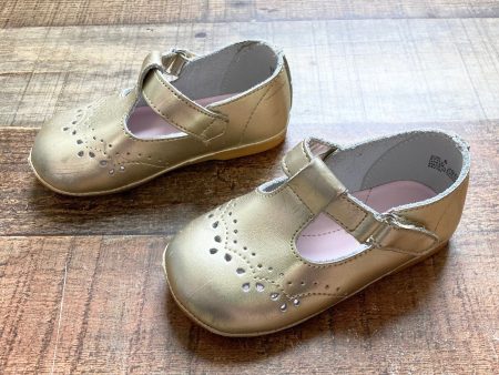 Angel Gold Leather T-Strap Mary Janes- Size 6 (see notes) Cheap