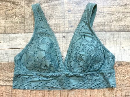 Aerie Hunter Green Lace Padded Bralette- Size L Online Hot Sale