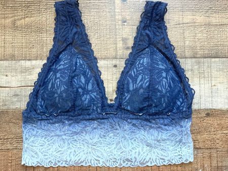 Aerie Navy Light Blue Ombre Lace Padded Bralette- Size L (we have matching underwear) Discount