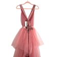 AURA Pink Satin Trim Back Tie Tulle Dress NWT- Size M Sale