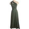 BTFBM Olive One Shoulder with Cut Out and Side Slit Maxi Dress- Size S Sale