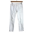 London Jean White Distressed Zipper Cuff Jeans- Size 0 (see notes, Inseam 27”) For Cheap