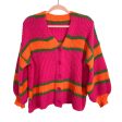 No Brand Striped Button Front Sweater Cardigan- Size L Plus Fashion