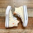 Converse Orange and White Striped High Top Sneakers- Size 7 Cheap