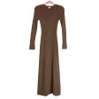 Abercrombie & Fitch Brown Ribbed Knit with Front Slit Maxi Dress- Size S Petite (sold out online) Online Hot Sale