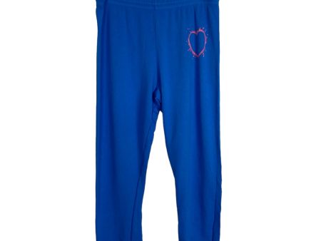 Lauren Moshi Blue with Pink Heart Sweatpants NWT- Size L Online now