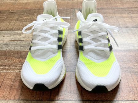 Adidas Ultra Boost White Neon Black Sneakers- Size 7.5 Sale