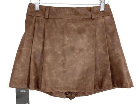 Storets Camel Faux Suede Pleated Skort NWT- Size S M on Sale