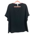 2Hearts Black V-Neck Blouse- Size M on Sale