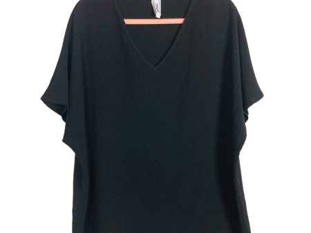 2Hearts Black V-Neck Blouse- Size M on Sale