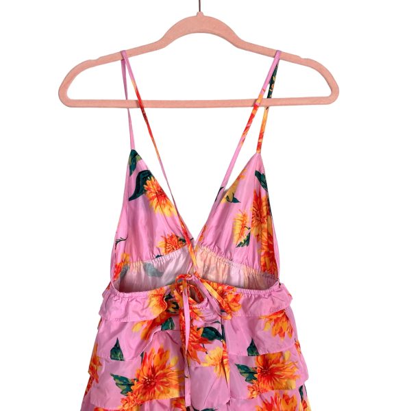 Buddy Love Pink Floral Tiered Dress NWT- Size L Hot on Sale