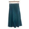 Zara Green Satin Pleated Elastic Side Zipper Skirt- Size S Online now