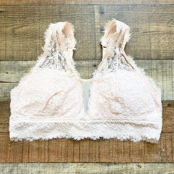 Aerie Light Peach Lace Padded Bralette- Size XL Online now