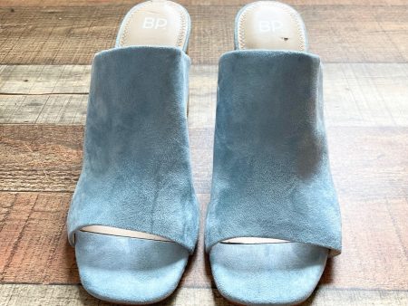 BP Blue Suede Open Toe Heeled Sandals- Size 9 (see notes) Sale