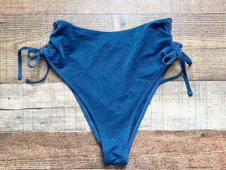 Abercrombie & Fitch Blue Glitter Cheeky Side Tie Bikini Bottoms NWT- Size S (we have matching top) Discount