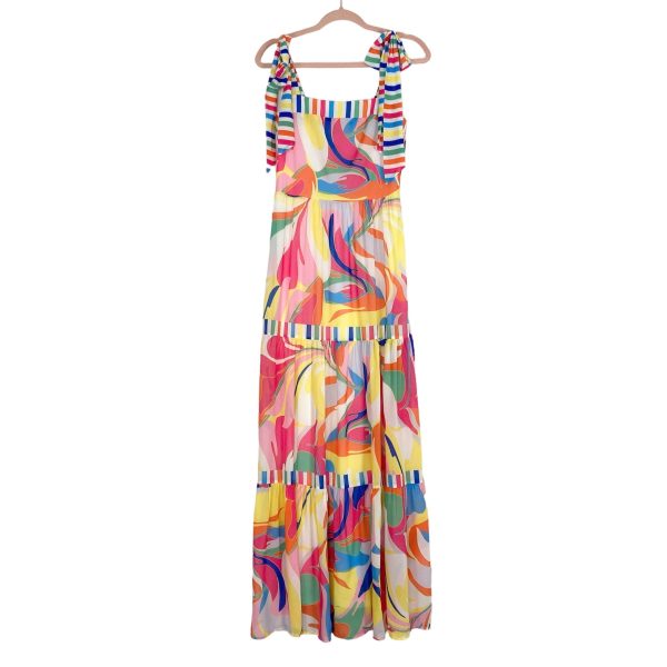 AURA Colorful Tie Shoulder Strap Maxi Dress NWT- Size S Online