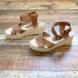 Sole Society Cognac Leather Criss Cross Strap Espadrilles- Size 10 (see notes) Online