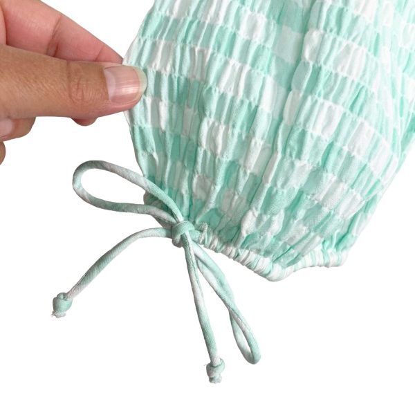 Jessakae Mint White Gauze Gingham Smocked Dress- Size XS (we have matching boy shirt) on Sale