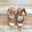 Sole Society Cognac Leather Criss Cross Strap Espadrilles- Size 10 (see notes) Online