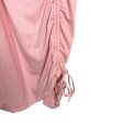 BTFBM Light Pink Ribbed Surplice with Side Ruching Dress- Size L Online Sale