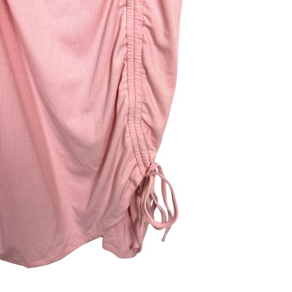 BTFBM Light Pink Ribbed Surplice with Side Ruching Dress- Size L Online Sale