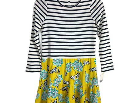 Tea Navy White Striped with Yellow Floral Print Bottom Dress NWT- Size 12 For Discount