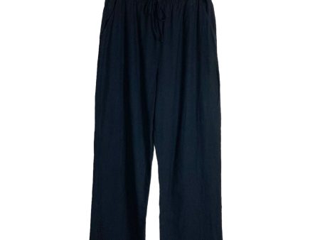 Abercrombie & Fitch Black Linen Blend Wide Leg Drawstring Pants- Size M (Inseam 28.5”) For Cheap