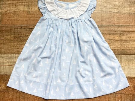 Cecil and Lou Blue Sail Boat Print Dress- Size 3T Hot on Sale